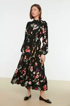 Платье - Черное - А-силуэт Trendyol Modest, черный