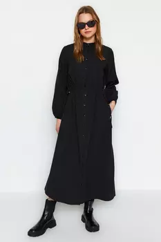 Платье - Черное - Платье-рубашка Trendyol Modest, черный