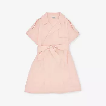 Платье Chloe из хлопковой смеси с накладными карманами 3-14 лет Burberry, розовый