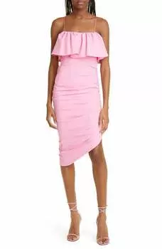 Платье Christa Popover Ruffle в цвете фламинго cinq a sept, цвет flamingo