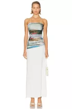 Платье Christopher Esber Lucid Sheer Panel, цвет Lucid Garden Print