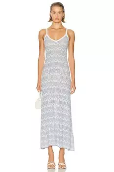 Платье Christopher Esber Palais Knit Cami, цвет White & Electric Blue