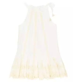 Платье Clover с кружевной отделкой Zimmermann Kids, желтый