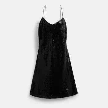 Платье COACH Sequin Short Cami, черный