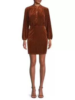 Платье Collective Concepts с замочной скважиной и складками гармошкой, rust