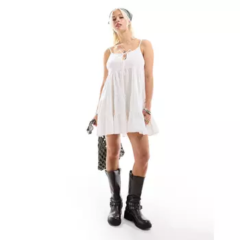 Платье Collusion Cotton Linen Tiered Sun, белый