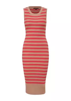 Платье COMMA, цвет Dark beige/Red
