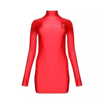 Платье Coperni High Neck Fitted Mini Dress, красный