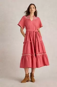 Платье Coralie из двойной ткани White Stuff, розовый