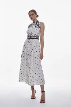 Платье Cornelli с вышивкой и лентой Tall Karen Millen, белый