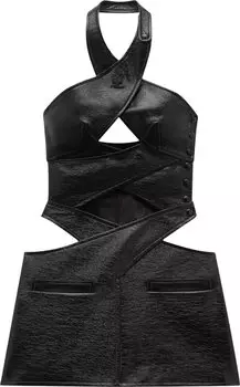 Платье Courrèges Vinyl Multi Criss Cross Dress 'Black', черный