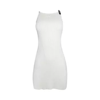Платье Courrges Neckline Rib Knit Dress, серый