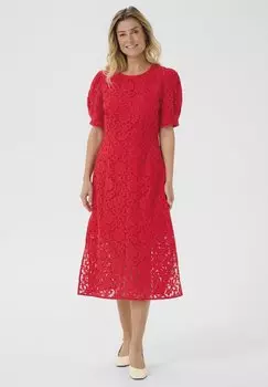 Платье CREBANA LACE Cream, красный