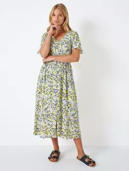 Платье Crew Clothing Eden с цветочным принтом, желтый