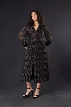 Платье Curve радужное металлическое твист макси Live Unlimited, черный