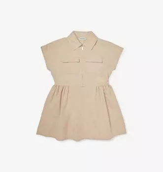 Платье Cynthie с короткими рукавами из хлопковой смеси 3-14 лет Burberry, серый