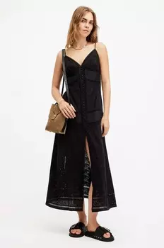 Платье DAHLIA EMB DRESS AllSaints, черный