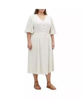 Платье Далия размера плюс CITY CHIC, коричневый/бежевый