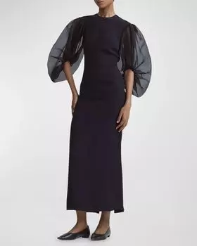 Платье Danielle с объемными рукавами Altuzarra, цвет Black