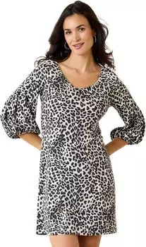 Платье Darcy Lovely с длинными рукавами и леопардовым принтом Tommy Bahama, цвет Whisper White
