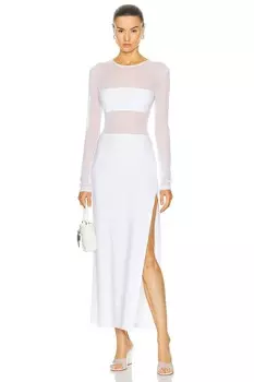 Платье Dash Dash с разрезом по бокам Norma Kamali, белый