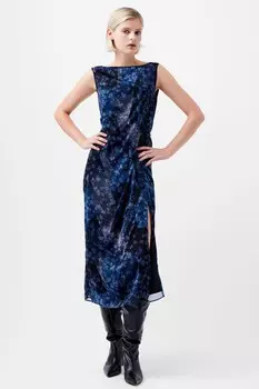 Платье Dawn Hallie Crinkle French Connection, синий