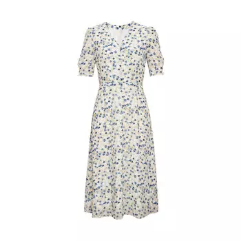 Платье Deep Breath с цветочными рукавами, темно-синий