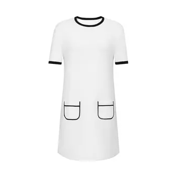 Платье Deep Breath с короткими рукавами и цветными блоками, белый