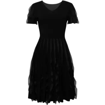 Платье Deep Breath с рюшами, черный