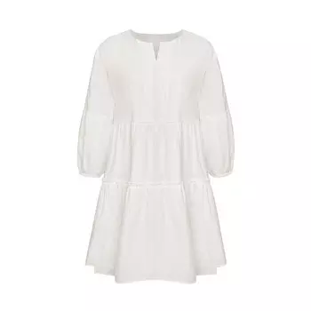 Платье Deep Breath с рюшами и рукавами восемь четвертей, черный