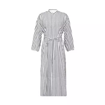 Платье Deep Breath с воротником-стойкой и поясом, зеленые полосы