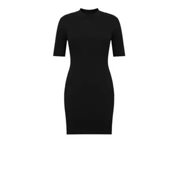 Платье Deep Breath с воротником-трубой, черный