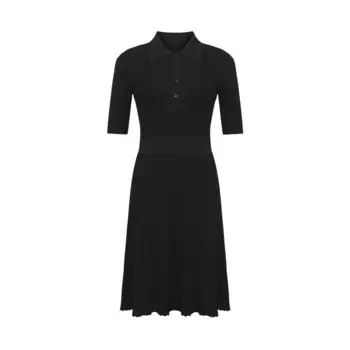 Платье Deep Breath со средними рукавами, черный