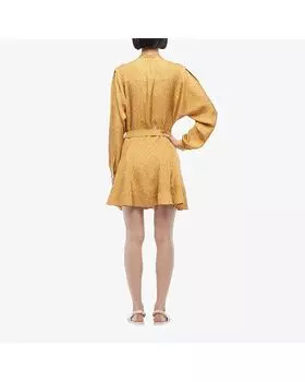 Платье Derek Lam 10 Crosby Long Sleeve Godet Insert Dress, цвет Yellow Multi