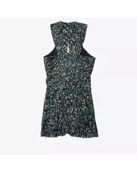 Платье Derek Lam 10 Crosby Ruched Pleated Mini Dress, черный