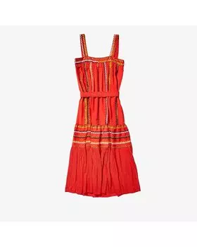 Платье Derek Lam Embroidered Tank Dress, цвет Blood Orange