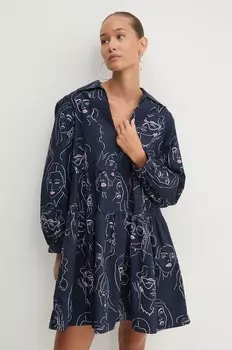 Платье Desigual LOUISVILLE из хлопка, темно-синий
