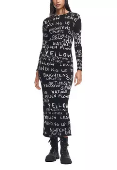 Платье Desigual макси, черный