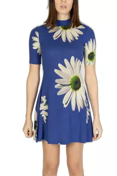 Платье Desigual с цветами, синий