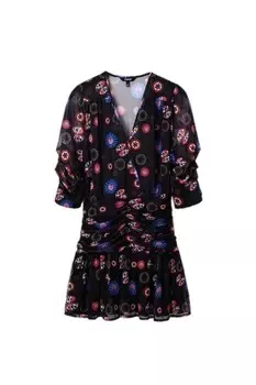 Платье Desigual с цветочным узором, черный