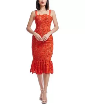 Платье Desiree с кружевом Dress the Population, красный