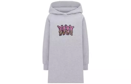 Платье детское Dior с капюшоном, серый