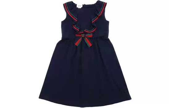 Платье детское Gucci, темно-синий / красный / зеленый