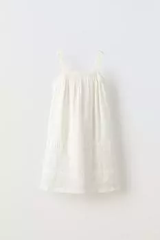 Платье детское Zara Strappy Linen, белый