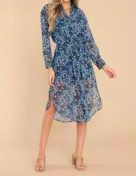 Платье Devin в синем геометрическом стиле Meet Me in Santorini