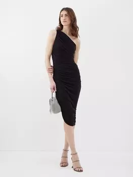 Платье diana из джерси со сборками на одно плечо Norma Kamali, черный