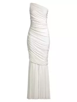 Платье Diana с бахромой и рыбьим хвостом Norma Kamali, белый