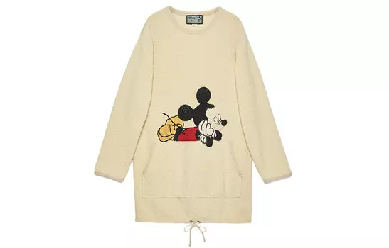Платье Disney x Gucci с длинными рукавами, слоновая кость