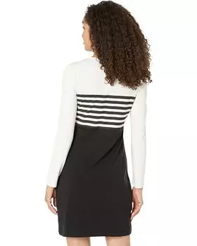 Платье DKNY Horizontal Stripe Tee Dress, черный