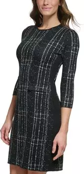Платье DKNY Long Sleeve Sheath Sweaterdress, цвет Pine Multi